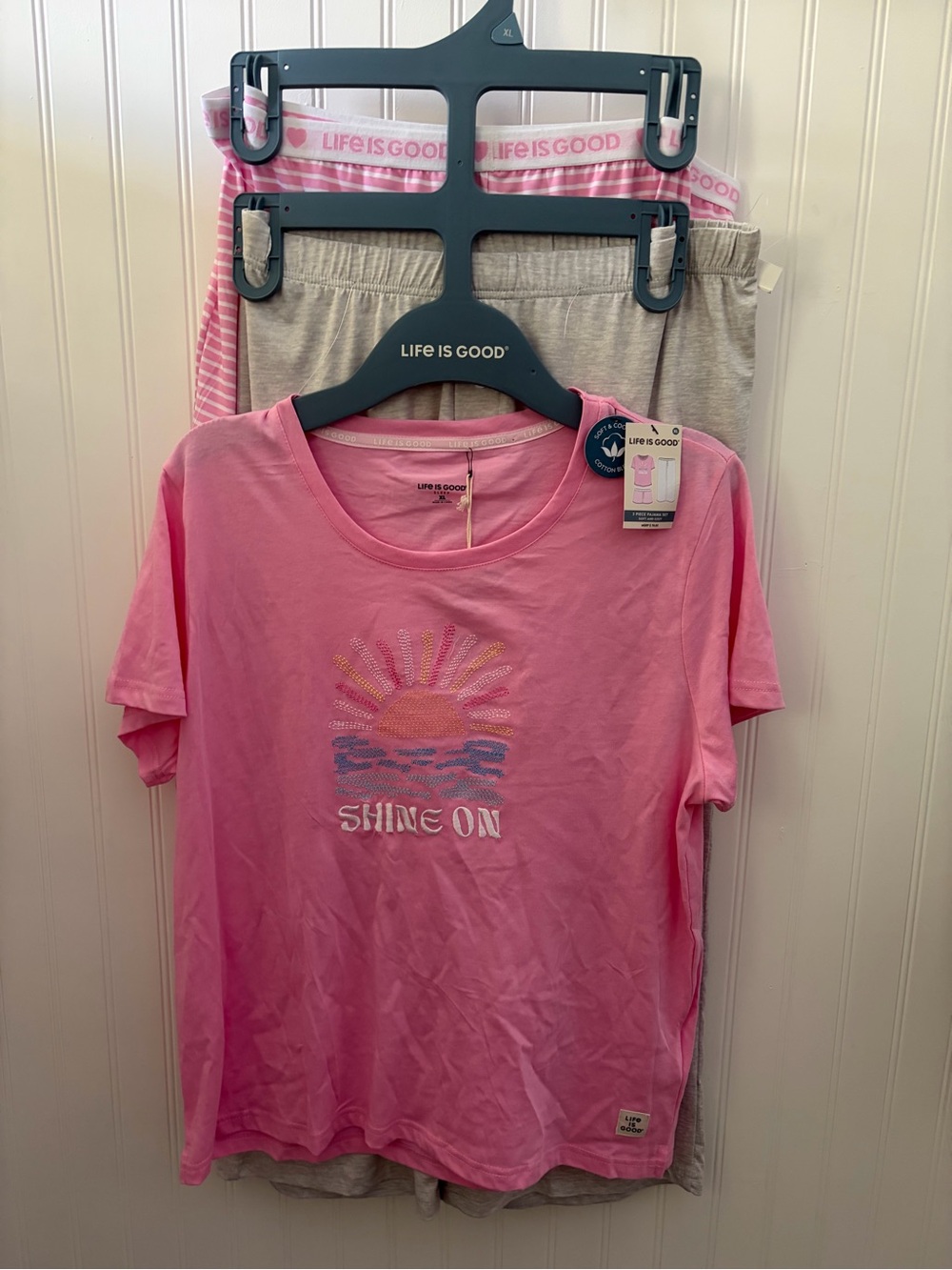 Life is Good Pink 'Shine On' 3 piece Pajama Set